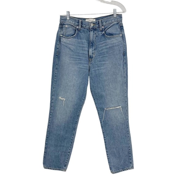 SLVRLAKE Blue Slim High-Rise Distressed Jeans Size 29 NWOT - Picture 4 of 10